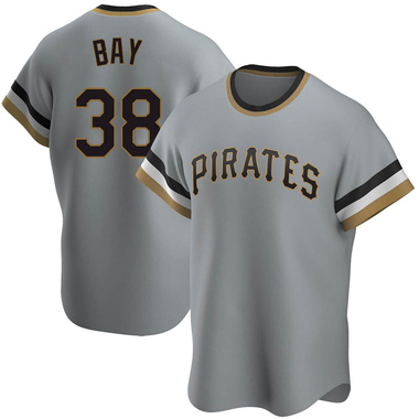 Gray Jason Bay Men's Pittsburgh Pirates Road Cooperstown Collection Jersey - Replica Big Tall